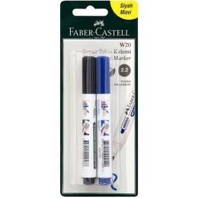 Faber-Castell W 153 2'li Mavi/Siyah Beyaz Tahta Kalemi