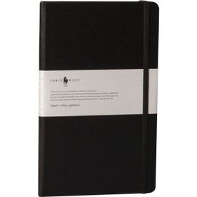 Fabio Ricci 1041 Suni Deri 9x14 Lastikli Siyah Çizgili Defter