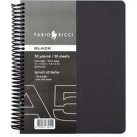 Fabio Ricci Black Siyah 50 Yaprak 150 gr A5 Spiralli Çizim Defteri