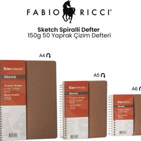 Fabio Ricci Sketch Spiralli 150 gr 50 Yaprak Çizim Defteri