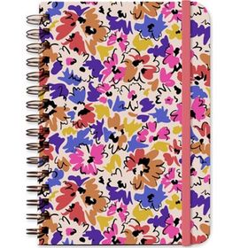 Fabooks Pembe Mor Çiçekli Süresiz Ajanda