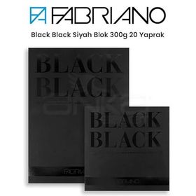 Fabriano Black Black Siyah 300 gr 20 Yaprak Blok Resim Defteri