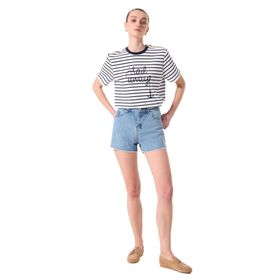 Fabrika 5003225724 Açık İndigo Kadın Normal Bel Basic Denim Şort