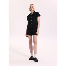 Fabrika 5003327703 Siyah Kadın Lastikli Bel Regular Fit Şort