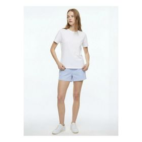 Fabrika 5003327836 Mavi - Beyaz Kadın Regular Fit Çizgili Şort