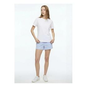 Fabrika 5003327836 Mavi - Beyaz Kadın Regular Fit Çizgili Şort