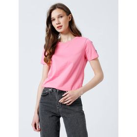 Fabrika 5003327954 TENGIZ Bej Bisiklet Yaka Basic Düz Kadın T-Shirt