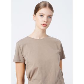Fabrika 5003327954 Tengiz Bej Bisiklet Yaka Kadın T-Shirt