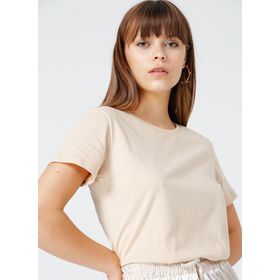 Fabrika 5003327954 Tengiz Bej Bisiklet Yaka Kadın T-Shirt