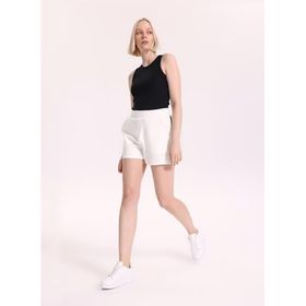 Fabrika 5003327958 Beyaz Kadın Regular Fit Sweat Şort