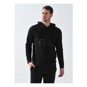 Fabrika ALBARIC Kapüşon Yaka Düz Siyah Erkek Sweatshirt