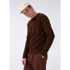 Fabrika Comfort CM KZK 18 O Yaka Düz Kahve Erkek Kazak
