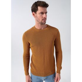 Fabrika Comfort CM KZK 8 O Yaka Düz Sarı Erkek Kazak