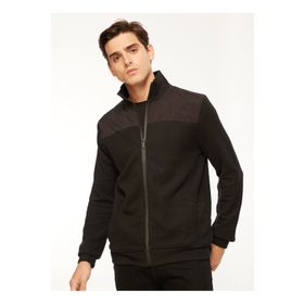 Fabrika Comfort FC3WM-SWT324 Düz Siyah Bato Yaka Erkek Sweatmont