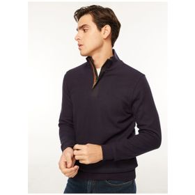 Fabrika Comfort FC3WM-SWT325 Düz Lacivert Bato Yaka Erkek Sweatshirt
