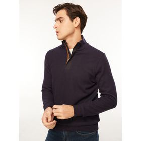Fabrika Comfort FC3WM-SWT325 Düz Lacivert Bato Yaka Erkek Sweatshirt