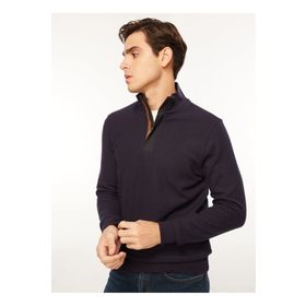 Fabrika Comfort FC3WM-SWT325 Düz Lacivert Bato Yaka Erkek Sweatshirt