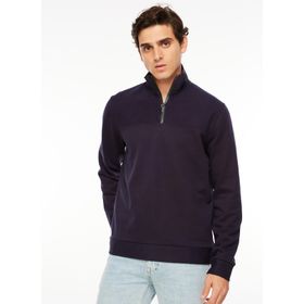 Fabrika Comfort FC3WM-SWT327 Düz Lacivert Bato Yaka Erkek Sweatshirt