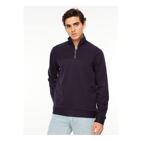 Fabrika Comfort FC3WM-SWT327 Düz Lacivert Bato Yaka Erkek Sweatshirt