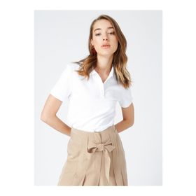 Fabrika DEEP Polo Yaka Basic Düz Kadın T-Shirt
