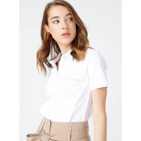 Fabrika DEEP Polo Yaka Basic Düz Kadın T-Shirt