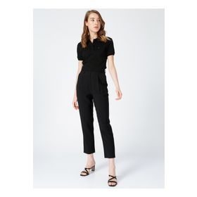 Fabrika DEEP Polo Yaka Basic Düz Kadın T-Shirt