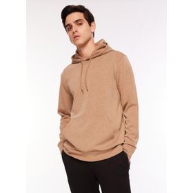Fabrika F3WM-SWT127 Kapüşon Yaka Düz Açık Kahve Erkek Sweatshirt