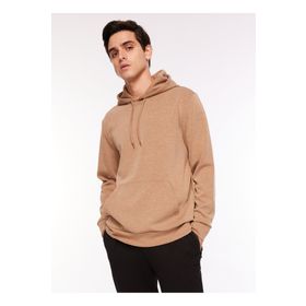 Fabrika F3WM-SWT127 Kapüşon Yaka Düz Açık Kahve Erkek Sweatshirt