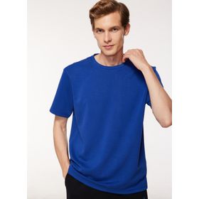Fabrika F3WM-TST128 Bisiklet Yaka Düz Saks Erkek T-Shirt