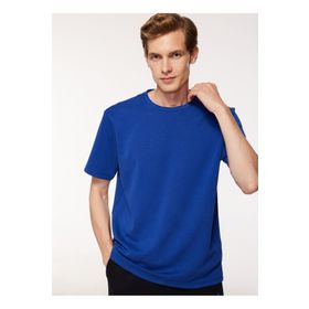 Fabrika F3WM-TST128 Bisiklet Yaka Düz Saks Erkek T-Shirt