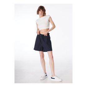 Fabrika F4SL-SHT0108 Lastikli Bel Basic Lacivert Kadın Şort