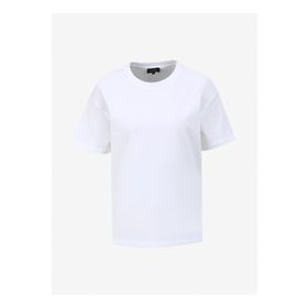 Fabrika F4SL-TST0358 Beyaz Bisiklet Yaka Basic Kadın T-shirt