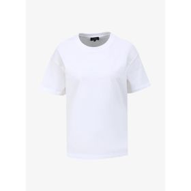 Fabrika F4SL-TST0358 Beyaz Bisiklet Yaka Basic Kadın T-shirt