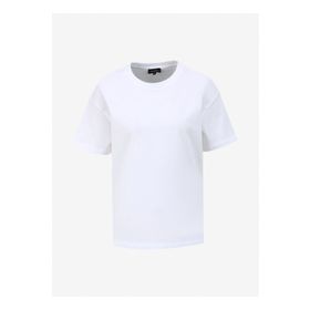 Fabrika F4SL-TST0358 Beyaz Bisiklet Yaka Basic Kadın T-shirt