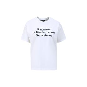 Fabrika F4SL-TST0752 Beyaz Bisiklet Yaka Basic Kadın T-shirt