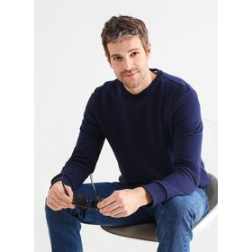 Fabrika JOSEYY Bisiklet Yaka Düz Lacivert Erkek Sweatshirt