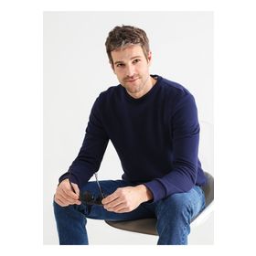 Fabrika JOSEYY Bisiklet Yaka Düz Lacivert Erkek Sweatshirt