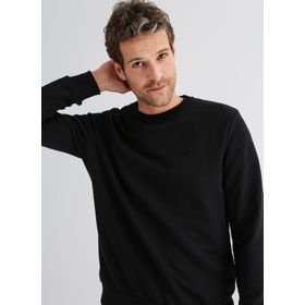 Fabrika JOSEYY Bisiklet Yaka Düz Siyah Erkek Sweatshirt