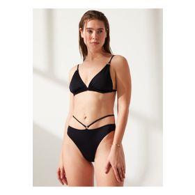 Fabrika Marma Siyah Kadın Bikini Üst