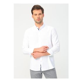 Fabrika NON-KAR Düğmeli Basic Armürlü Erkek Gömlek