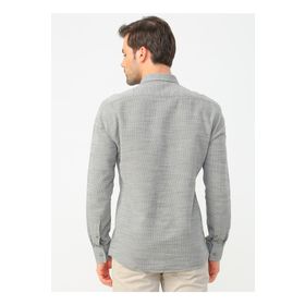 Fabrika NON-KAR Düğmeli Basic Armürlü Erkek Gömlek