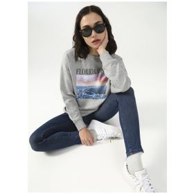 Fabrika Sky Gri Melanj Kadın Sweatshirt