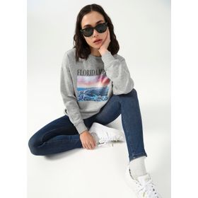 Fabrika Sky Gri Melanj Kadın Sweatshirt