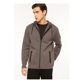 Fabrika Sports FS3WM-SWT264 Düz Antrasit Kapüşon Yaka Erkek Sweatmont