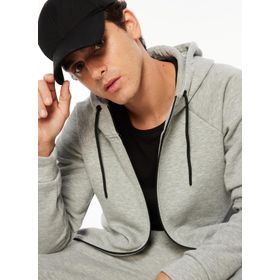 Fabrika Sports FS3WM-SWT266 Düz Gri Melanj Kapüşon Yaka Erkek Sweatmont