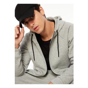 Fabrika Sports FS3WM-SWT266 Düz Gri Melanj Kapüşon Yaka Erkek Sweatmont