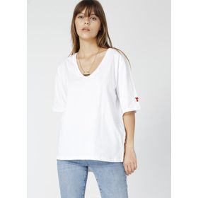Fabrika Talita Beyaz V Yaka Kadın T-Shirt