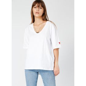 Fabrika Talita Beyaz V Yaka Kadın T-Shirt