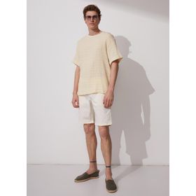 Fabrika TURESA O Yaka Armürlü Sarı Erkek T-Shirt