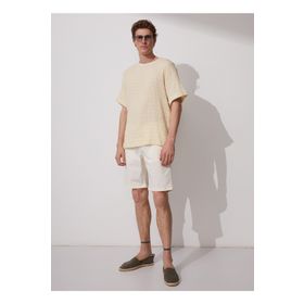 Fabrika TURESA O Yaka Armürlü Sarı Erkek T-Shirt